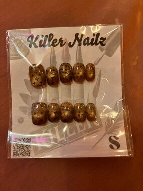 Killer Nailz Brown Patterned Press-On Nail Set